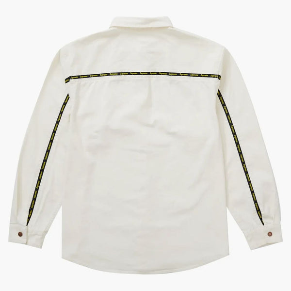 Supreme Logo Taping Work Shirt White