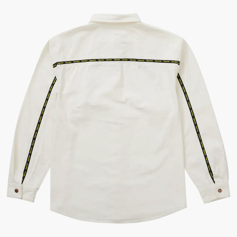 Supreme Logo Taping Work Shirt White