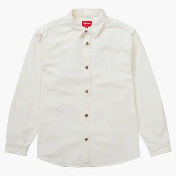 Supreme Logo Taping Work Shirt White