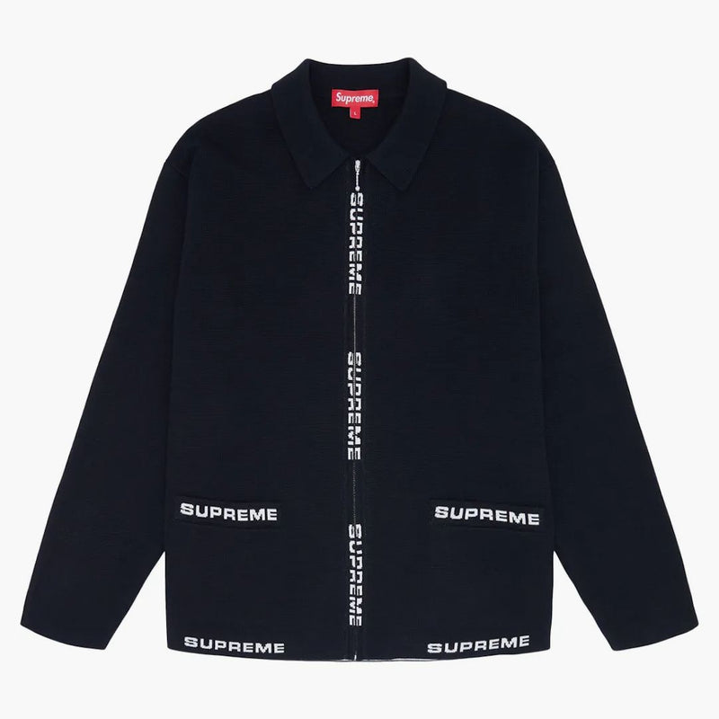 Nejvyšší logo Trim Zip Cardigan Black