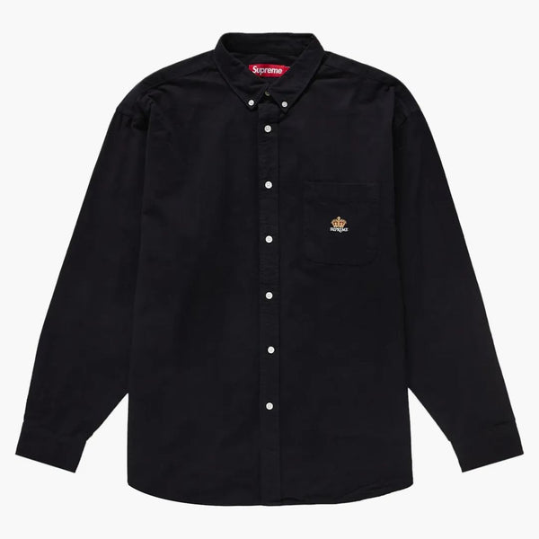 Nejvyšší volný fit flanelnel oxford košile černá