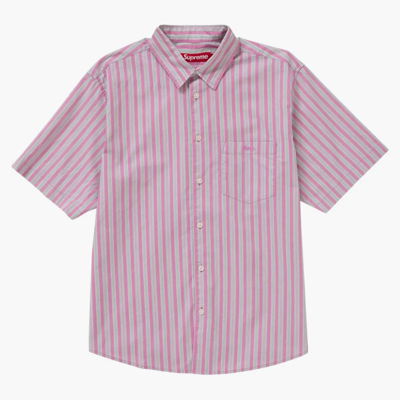 Supreme Loose Fit Multi Stripe S/s Shirt Pink