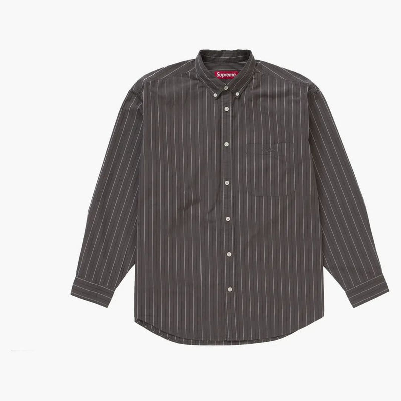 Supreme Loose Fit Stripe Shirt Gray