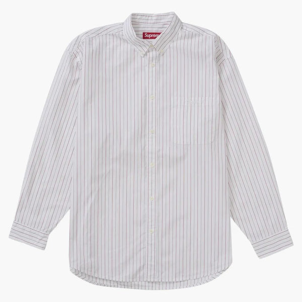 Camicia a strisce suprema sciolta bianca