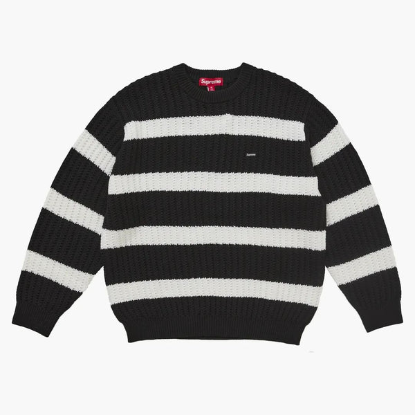 Supreme Loose Gauge Stripe Small Box Sweater Black