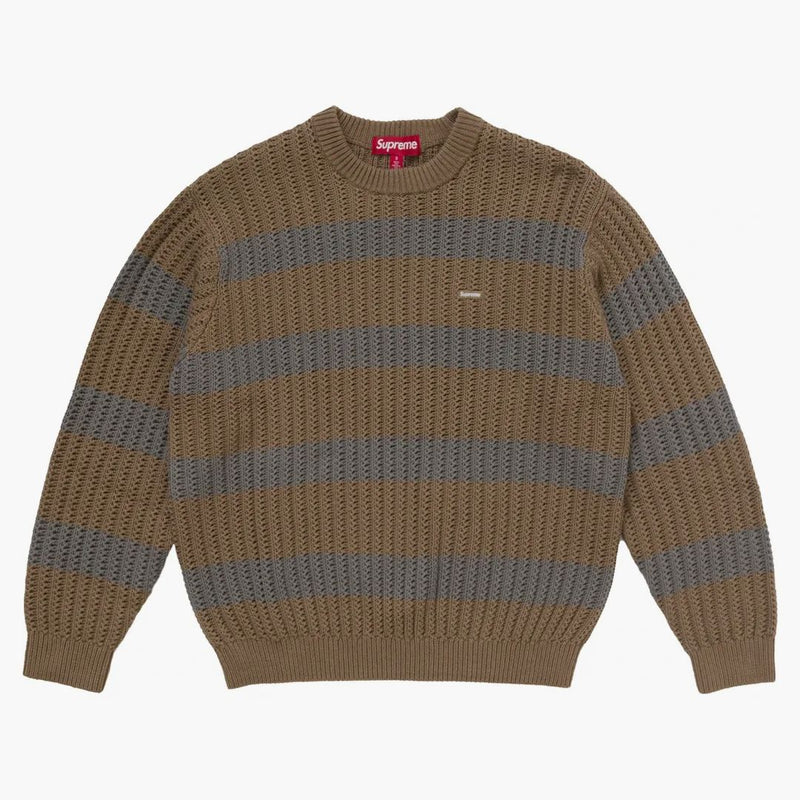 Supreme Loose Gauge Stripe Small Box Sweater Khaki
