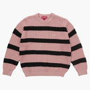 Supreme Loose Gauge Stripe Small Box Sweater Pink