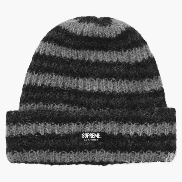 Supreme loose stripe beanie black