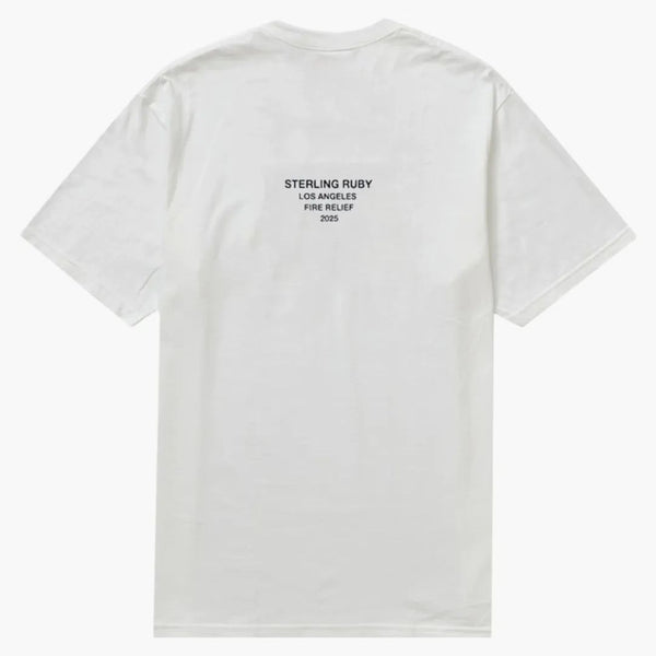 SUPREME Los Angeles Fire Relief Box logo tee bianco