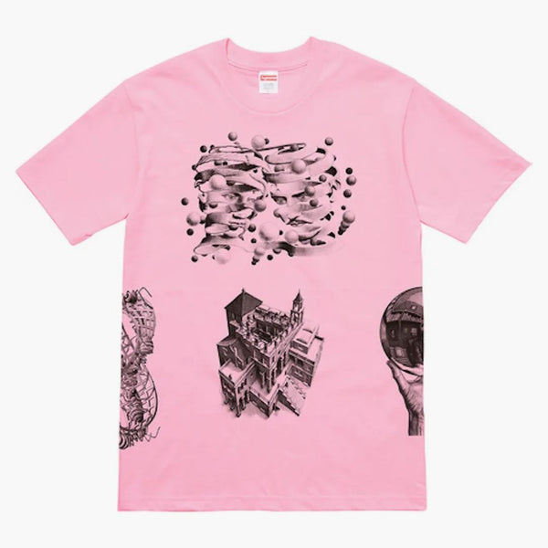 Supreme Mc Esher Collage Tee Pink