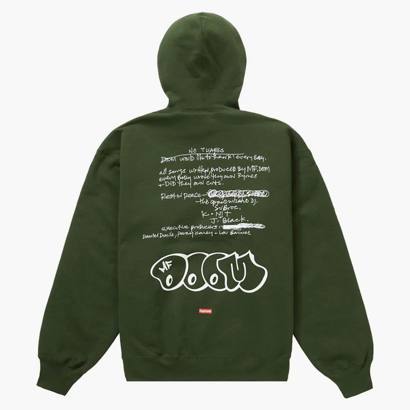 Najwyższy MF Doom z kapturem bluza ciemna oliwka