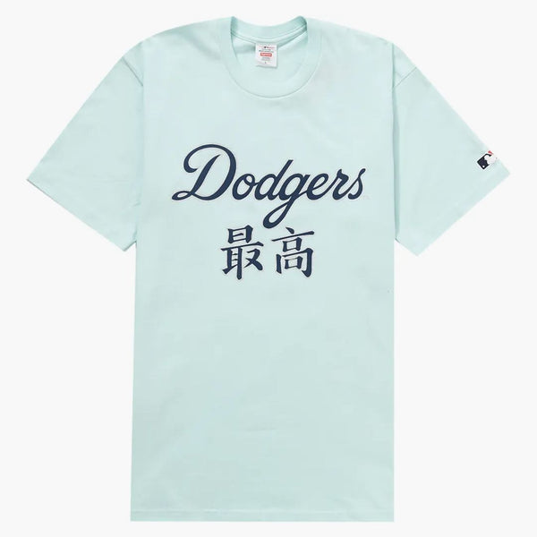 Supreme mlb los angeles dodgers kanji teams tea pale blue