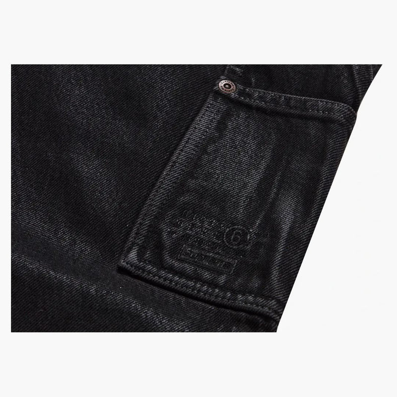 Supreme Mm6 Maison Margiela fólie s dvojitým malířem kolena černá černá