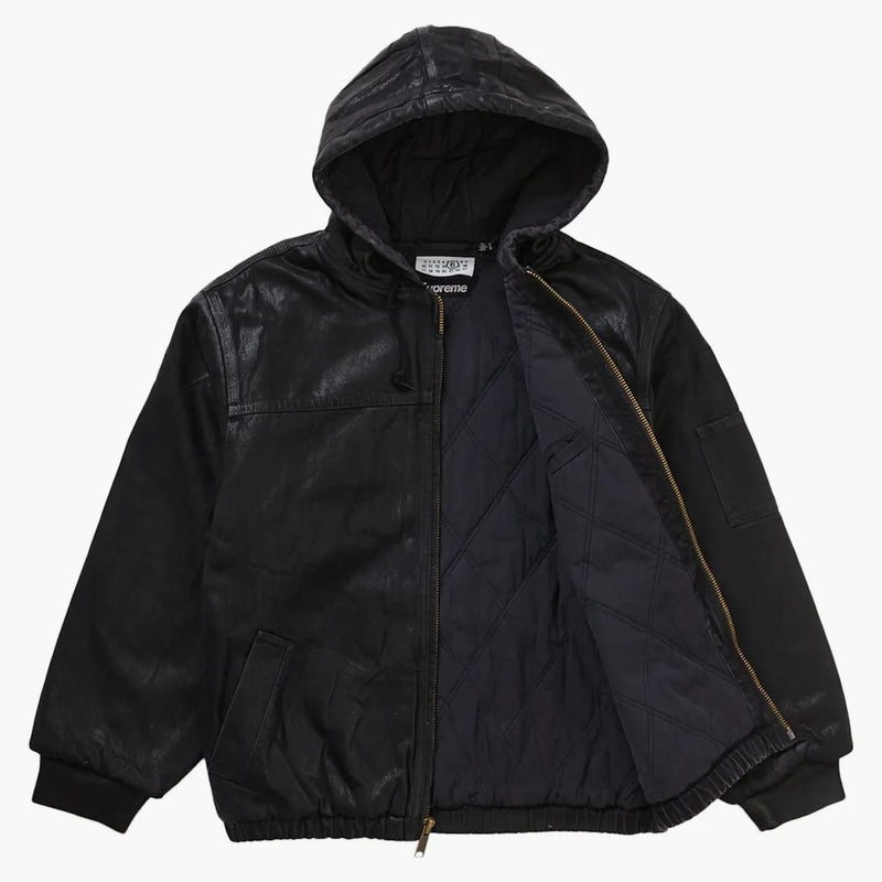 Nejvyšší mm6 Maison Margiela Fólie s kapucí, černá bunda
