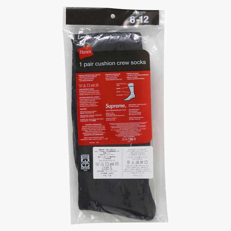 Supreme Mm6 Maison Margiela Hanes Crew Socks (1 Pack) Black
