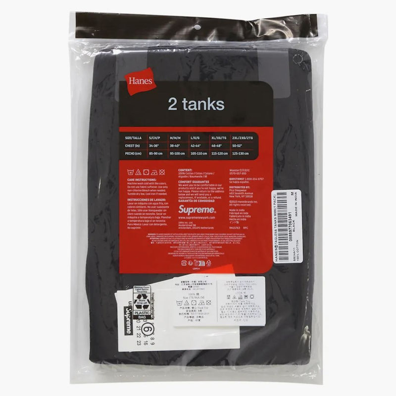 Supreme Mm6 Maison Margiela Hanes bez tanku Tank Top (2 Pack) Černý