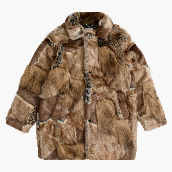 Supreme mm6 Maison Margiela Patchwork Faux for Coat Brown