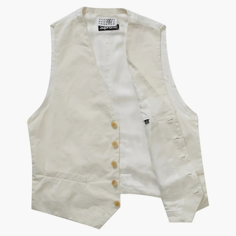 Supreme Mm6 Maison Margiela Washed Cotton Suit Vest Cream