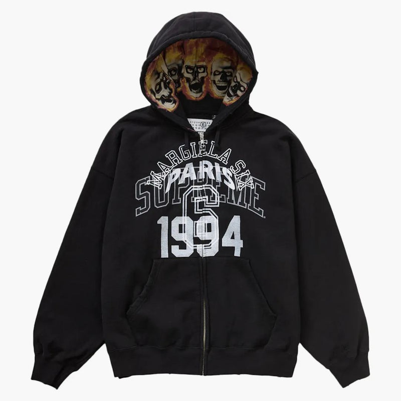 Supreme mm6 Maison Margiela Zip up Hooded Sweatshirt Black