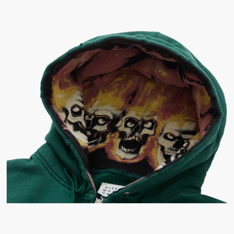 Nejvyšší mm6 Maison Margiela Zip Up Mikina s kapucí tmavě zelená