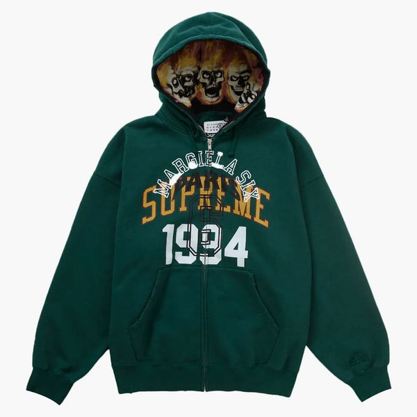 Supreme MM6 Maison Margiela Zip Up z kapturem bluza ciemnozielona