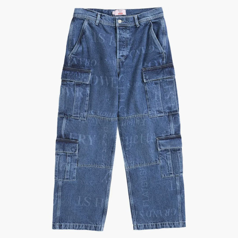 Supremo Martine Rose Denim Cargo Pant Lavato blu