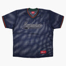 Supreme mesh baseball top navy
