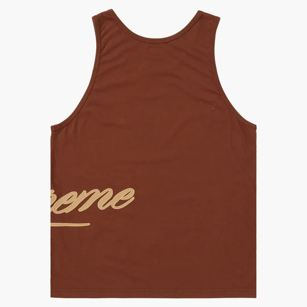Supreme mesh script tank top brown