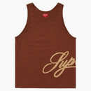 Nejvyšší síťová skript Tank Top Brown