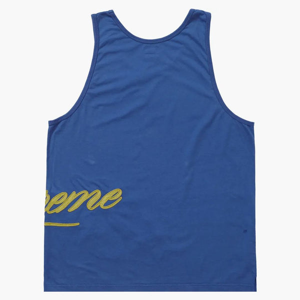 Supreme mesh script tank top light blue