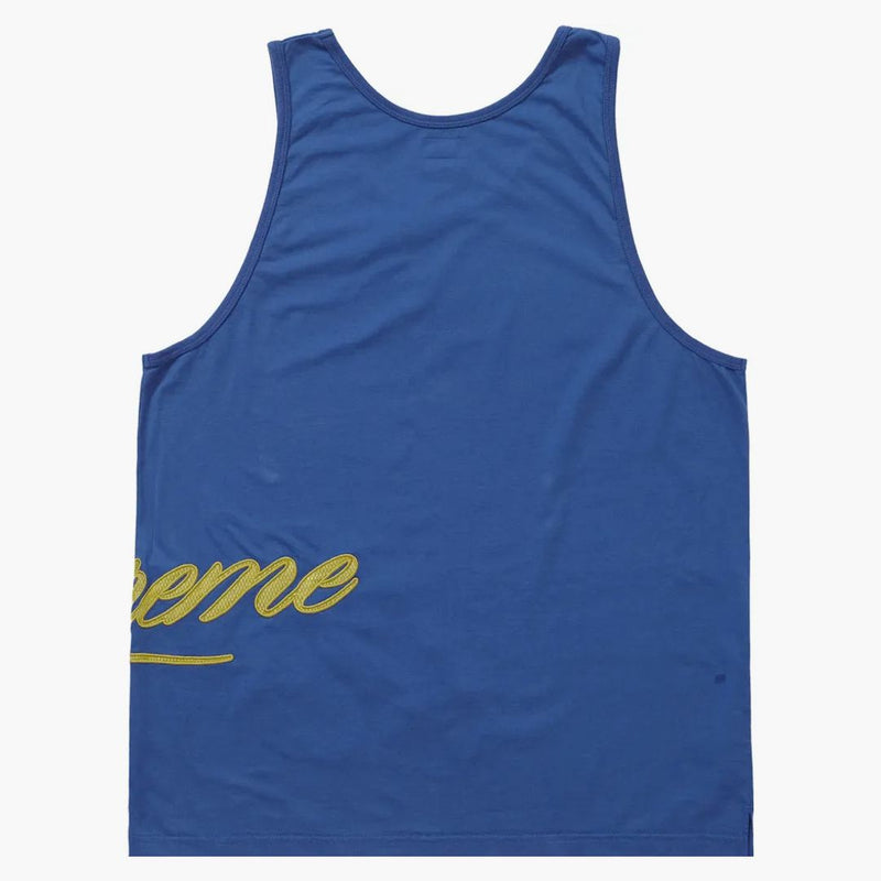 Supreme mesh script tank top light blue