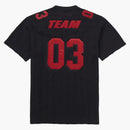 Supreme mesh stripe football jersey black