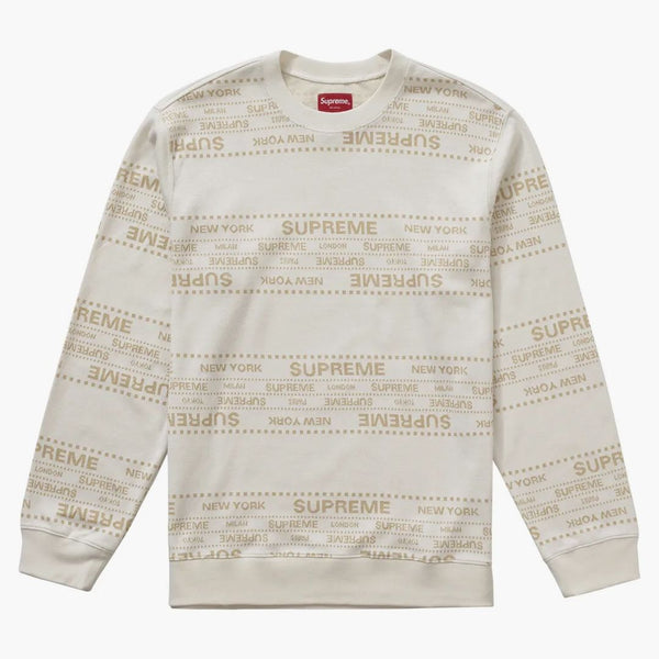 Supreme Metallic Jacquard Crewneck White