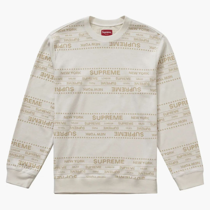 Supreme Metallic Jacquard Crewneck White