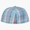 Supreme Metallic Plaid S Logo New Era has Light Blue