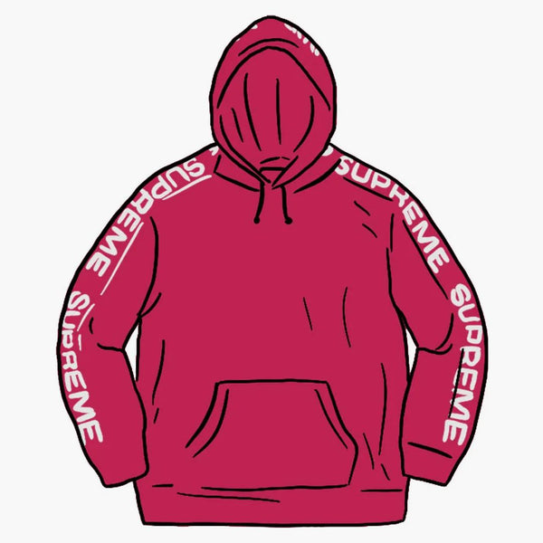 Supreme Metallic Rib Hooded Sweatshirt Fuschia