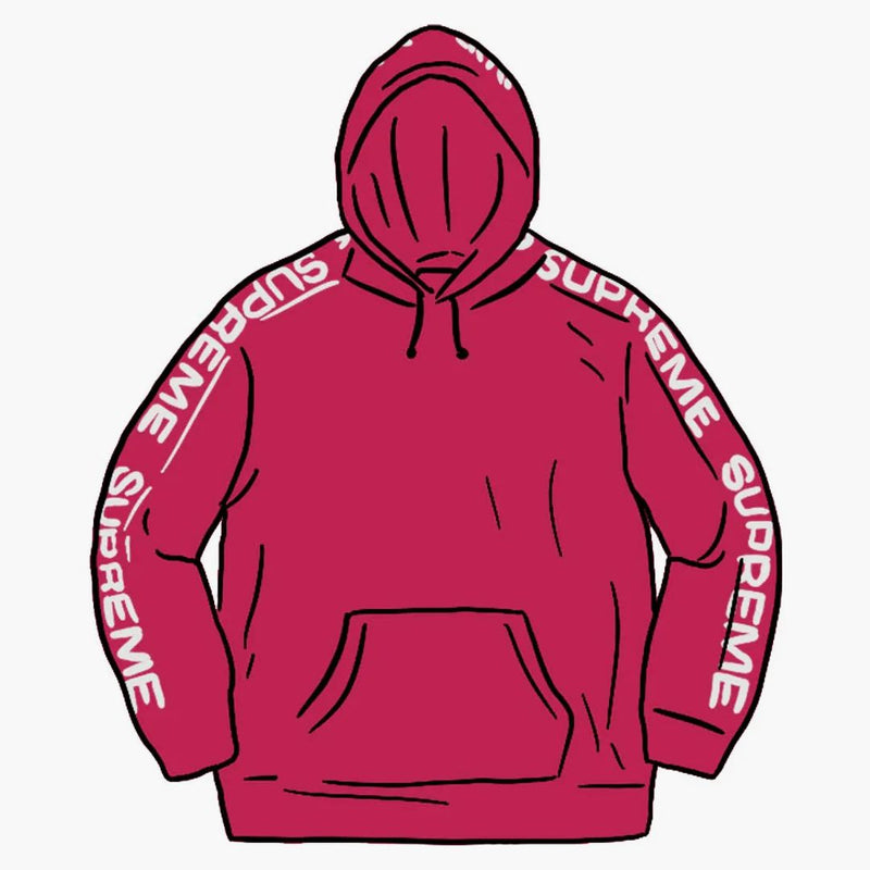 Supreme Metallic Rib Hooded Sweatshirt Fuschia