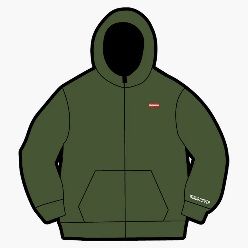 Supreme Windstopper Zip Up Hooded Sweatshirt Dark Olive