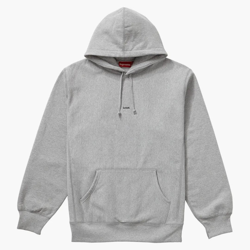 Najwyższe mikro logo bluza z kapturem Heather Grey
