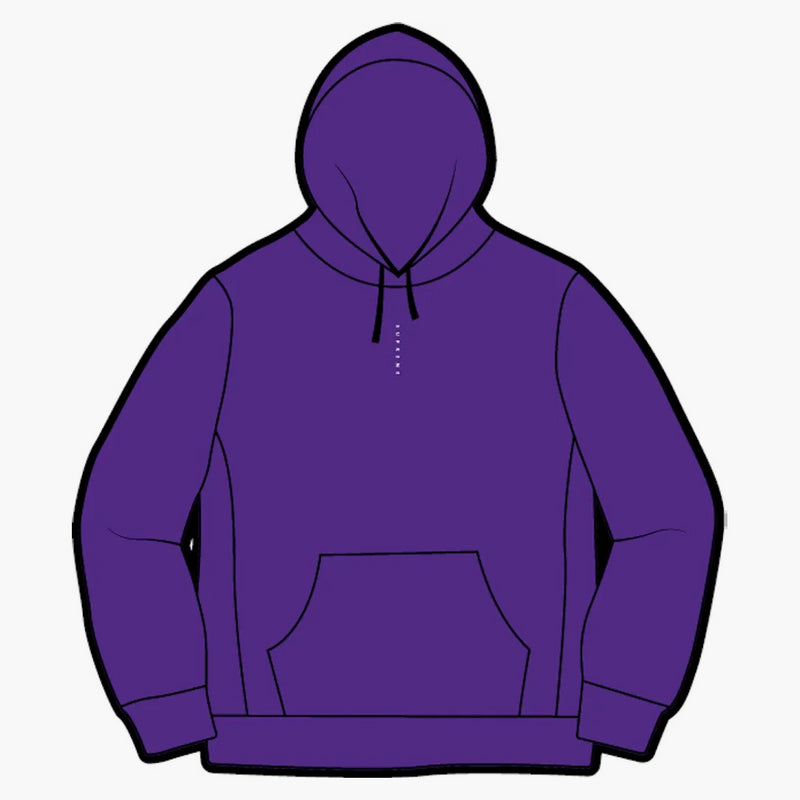 Supreme Micro Logo Hooded Sweatshirt Purple