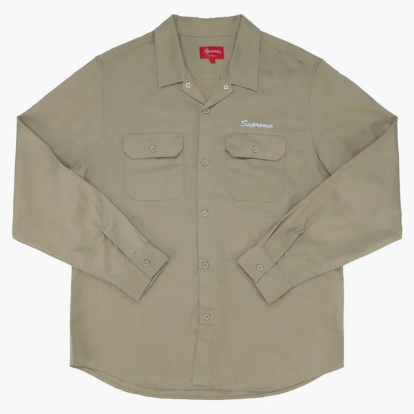 Supremo Mike Kelley Ahhyouth! Camisa de trabajo caqui