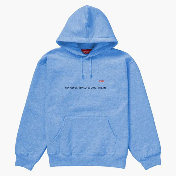 Supreme Small Box Hooded Sweatshirt (Milan Shop) blekblå