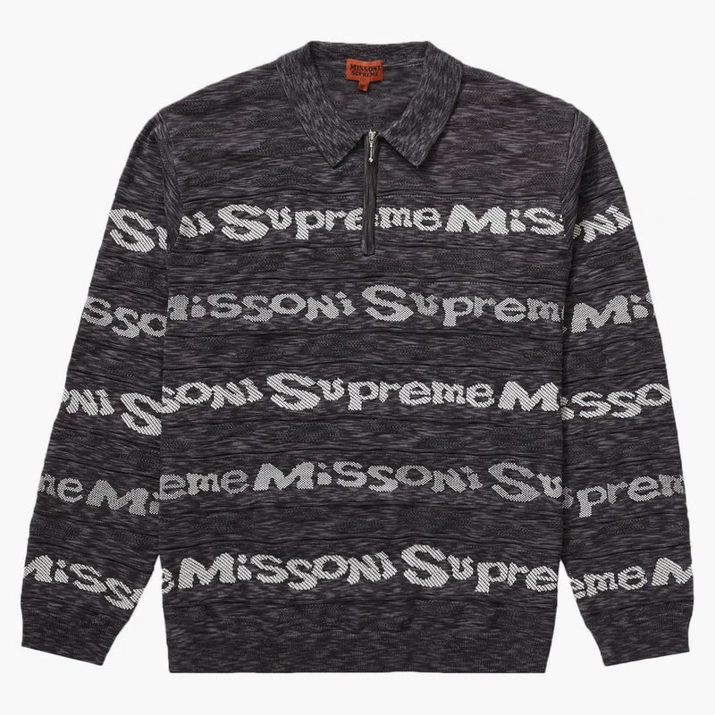 Supreme Missoni Zip L/s Polo Black