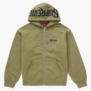 Supreme Mister Cartoon Zip Up Hooded Sweatshirt Light Olive