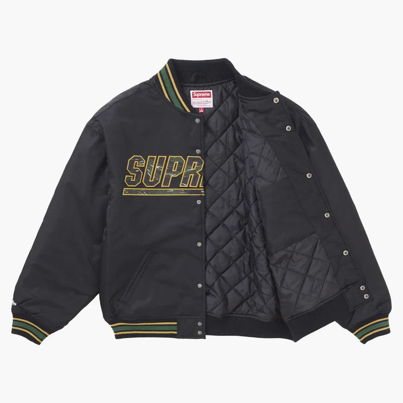 Supreme Mitchell & Ness mamo logo varsity giacca nera