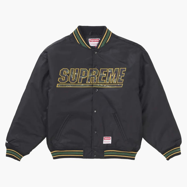 Supreme Mitchell & Ness mamo logo varsity giacca nera