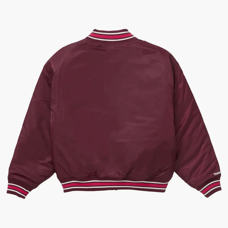 Supreme Mitchell & Ness Camo Logotipo Varsity Jacket Borgoña