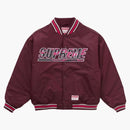 Supreme Mitchell & Ness Camo Logo Varsity Jacket Burgundy