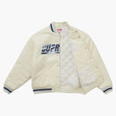 Supreme Mitchell & Ness Camo Logo Varsity Jacket White