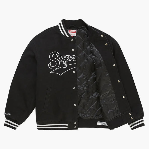 Supreme Mitchell & Ness Doughboy Twill Varsity Jacket Black